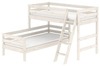 Łóżko półwysokie Classic krótsze typu Corner z łóżkiem niskim krótszym, bielone