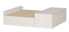 Sofa stelaż ze schowkiem na pościel pod łóżko wysokie, bielony