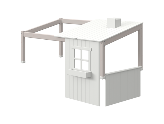 Domek-nadstawka 1/2 domku na krótsze łóżko Classic,wymiar 129x200x112cm, szary